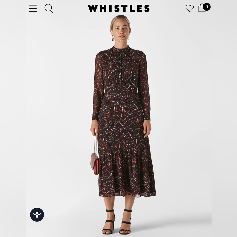 Whistles Of London NWT Blk Shooting Star Dress.